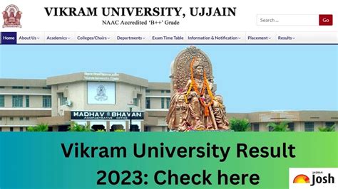 Vikram University Result 2023 OUT at vikramuniv.ac.in: Direct .
